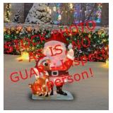 32" ProductWorks Pre-lit Santa & Rudolf 70 lights