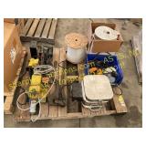 Pallet of mini lathe, hose, kin, tools
