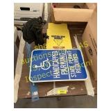 Signs, corn sheller,