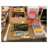 Paint, tools, plastic ware