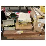 Monitor, cleaning supplies, organizer