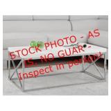 Coffee Table Glossy White with Chrome