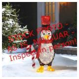 35" festive lighted penguin
