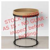 Wood and metal accent table