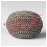 Knit Poof Gray Seat