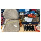 Canning jars, taco holder, black & decker saw,