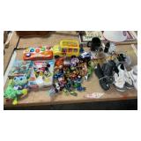 Coca-Cola lamps, hot wheels, toys, cleats (under