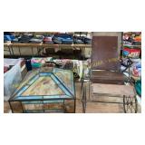 Antique Stroller, stain glass ceiling light