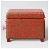 Essex Single Storage Ottoman Caramel Faux Leather