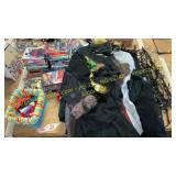 Clothing, pez dispensers, movies, clothes racks