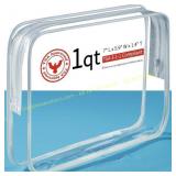 TSA Toiletry Bag, 1qt, Clear, Set of 2