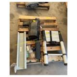 Telescope ladder, golf club, jars, cover
