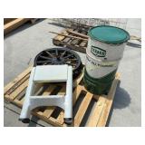 25 in wooden spoke wheel, advertising can