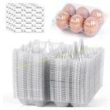 Haksen 60PCS Clear Plastic Egg Cartons, 6-cavity