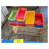 Shelf with organizer totes
