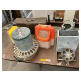 Feeders, waters, minnow buckets