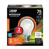 Feit Enhance A19 E26 LED Bulb 75W Eqv 2 pk
