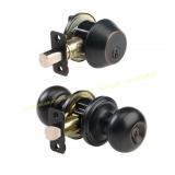 ACE Deadbolt & Entry Knob, Bronze, 1-3/4 in.
