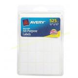 2X Avery 1/2" x 3/4" White Labels 525 pk
