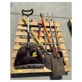 Shovels and post hole digger