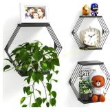 YEMNMFH Hexagon Floating Shelves, Set of 3