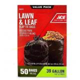 Ace 39 gal Lawn & Leaf Bags Flap Tie 50 pk