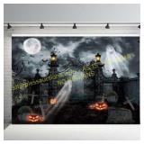 Haunted Graveyard Photography Backdrop 7x5ft