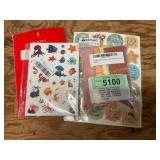2ct assorted stickers book and hair accessories