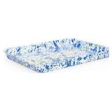 11 x9 Enamel 2 twin Serving Tray, Blue Splatter