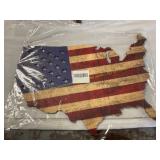 3 ct Wooden American flag wall decor