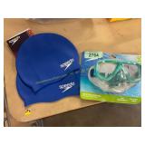 2pk Swim Caps & Snorkel Kids Swim Goggles