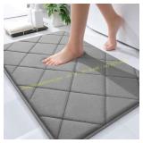OLANLY Memory Foam Bath Mat 30x20, Grey