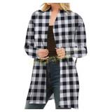 Xl Women Xmas Tree Plaid Cardigan Knitted Sweater