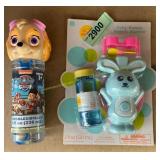 Bunny, bubble blower and paw patrol bubbles