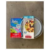 Ziploc slider quart Sz bags & Goodcook 2 XL bowls