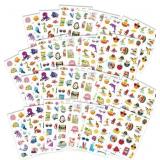 6ct 32sheets 640pcs Holiday Stickers, 5 Styles Mix