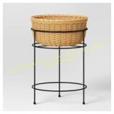 Small Wicker/Metal Plant Stand 12.2"x18.5"