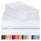 6pc LuxClub King Sheet, Deep Pockets, White