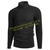 Mens Ribbed Slim Fit Turtleneck Sweater Sz XL