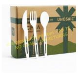 UNOSAIC 150 pcs 100% compostable tableware set