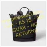Faux Neoprene Tote Backpack - Black