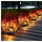 JKIMK Solar Globe Lights Outdoor Waterproof Amber