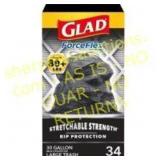 Glad ForceFlex 30 Gallon Trash Bags - 34ct