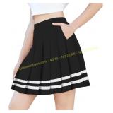 2 ct Pleated Elastic Waist Skirt, Large