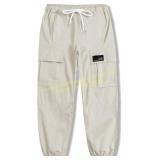 Beige Girls Womens Cargo Pants Elastic Waist large