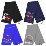 HunnmingRe Funny Golf Towels, 4 Pcs, 24"x16"