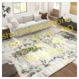 No brand abstract print area Rug, grey and beige R