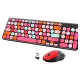 GUKJOB Wireless Keyboard & Mouse, Retro Typ