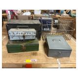 Metal Shelving + Toolboxes, Lockbox