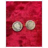 1893 + 1899 Barber Dimes